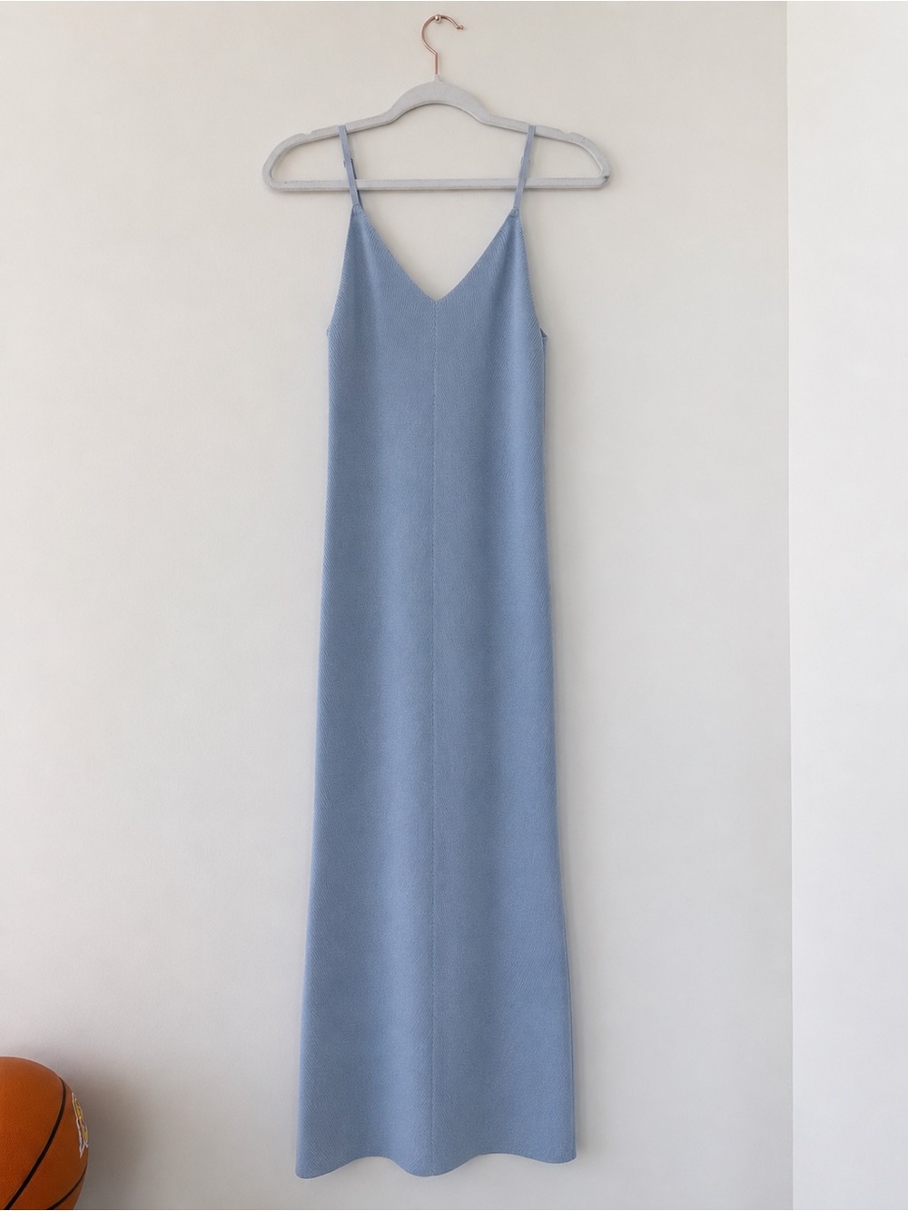 Light Blue Ribbed Maxi Dress